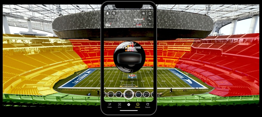 A preview of Snap’s AR offerings at the Super Bowl. Image provided by Snap.